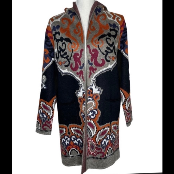 Maxsport Paisley Duster Cardigan Hoodie Size L. NWT - Picture 4 of 16